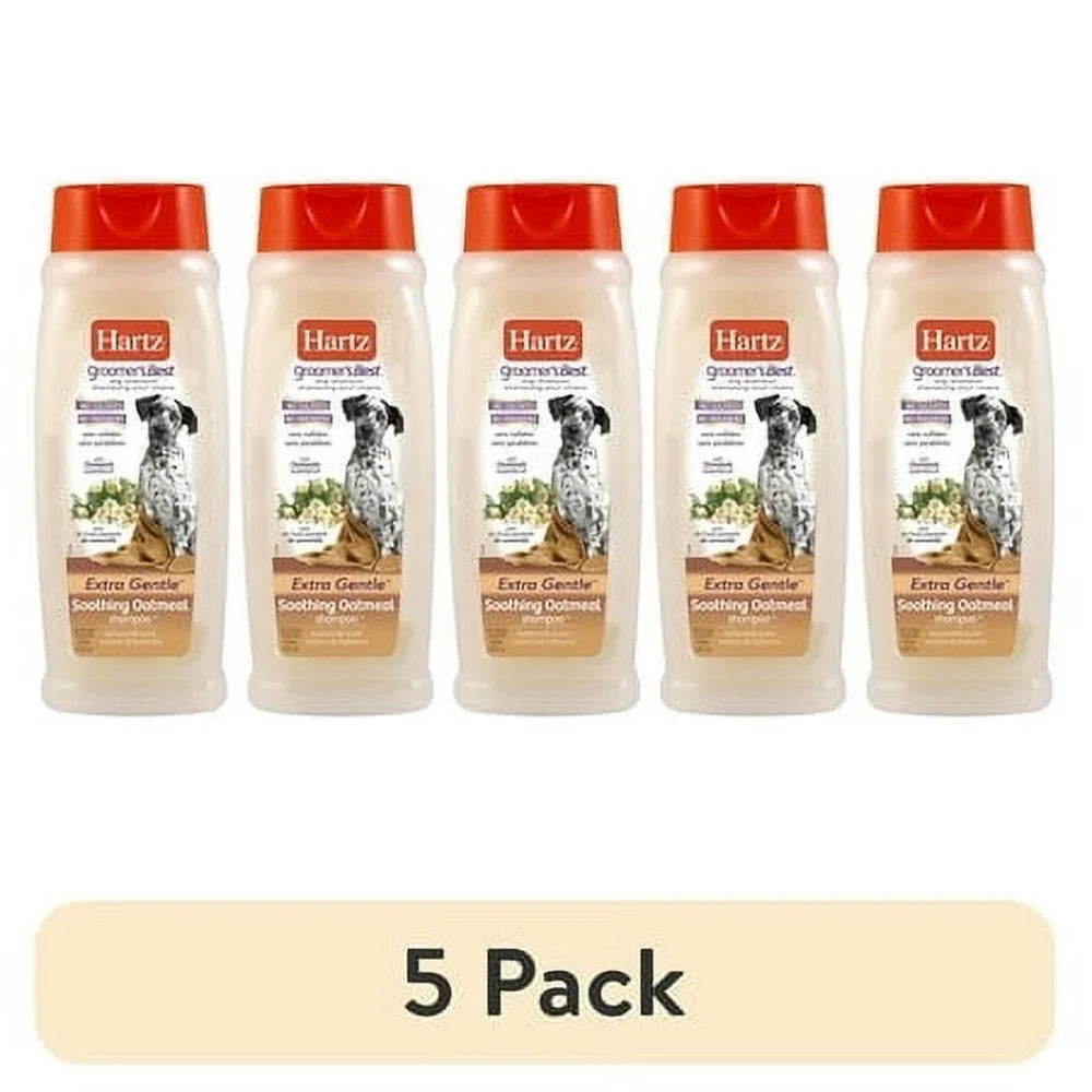 5 Pack Oatmeal Dog Shampoo Gentle Cleansing Conditioning Detangling Chamomile Buttermilk Scent Skin Soothing Formula 18oz