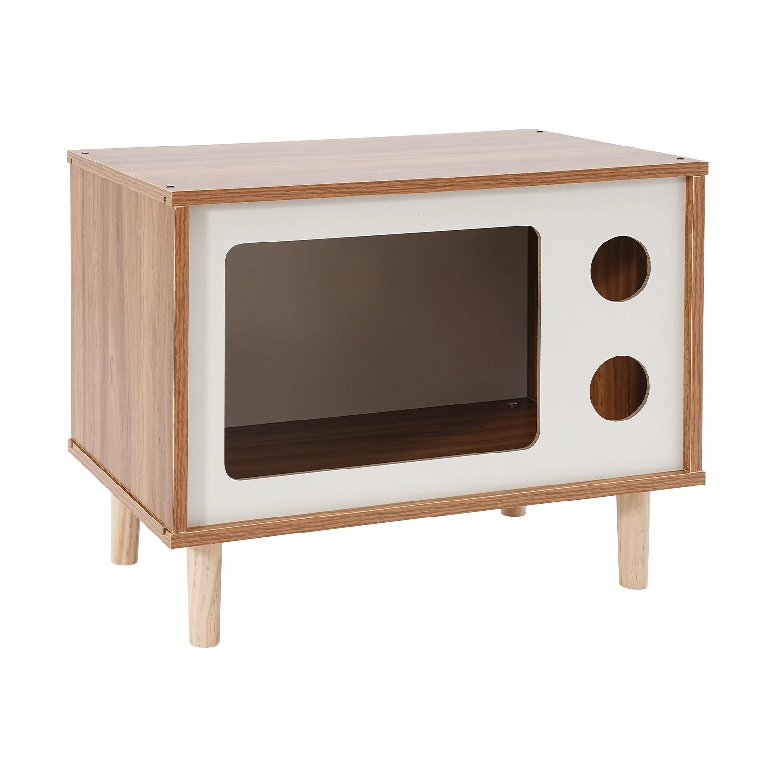Cat House Wooden TV-Shaped Cat Bed