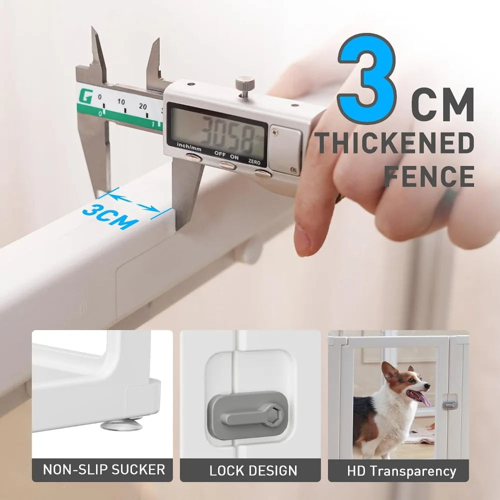 Clear Pet Playpen for Indoor Outdoor Easy to Install and Remove