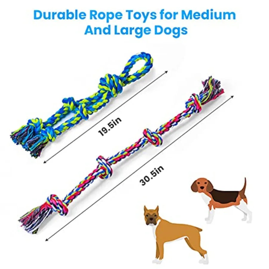 Heavy Duty Dog Rope Toys for Large Breed Aggressive Chewers 2 Pack Indestructible Teeth Cleaning Tug of War Toy