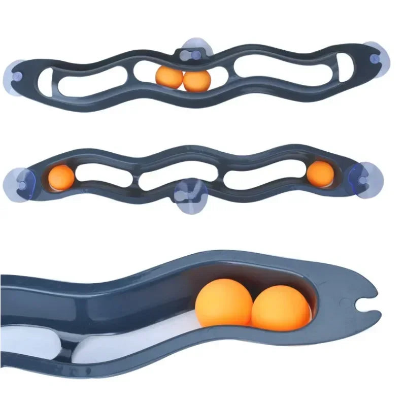 Cat Toy Track Window Suction Cup Toy Ball Cat Scratch Plastic