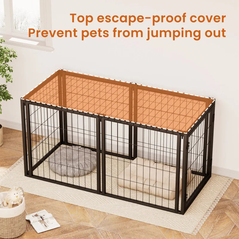 Dog Crate 47.2" Dog Kennel for Small Medium Dogs, Indoor, Black.47.2"L x 22"W x 24"H.