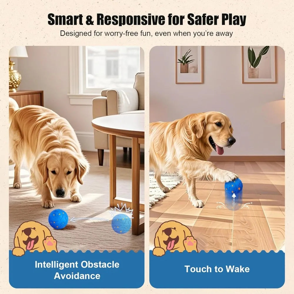 Interactive Dog Ball, Smart Dog Toy for Medium and Large Dogs, Automatic Moving, Rotating & Bouncing