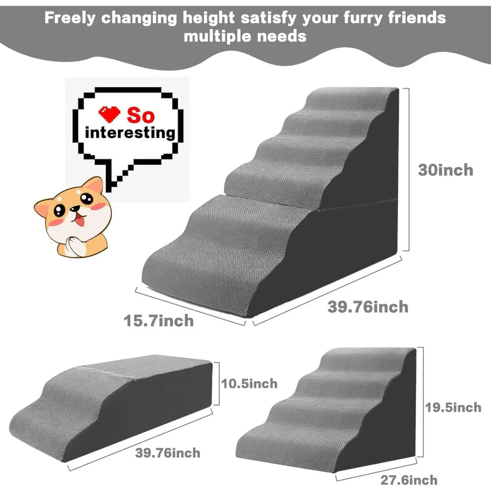 Dog Stairs for High Beds – Non-Slip Pet Steps for 30–36 Inch Tall Beds