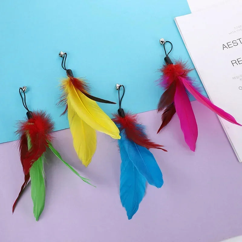 Cat Toy with Bell Color Feather Toy Fishing Rod