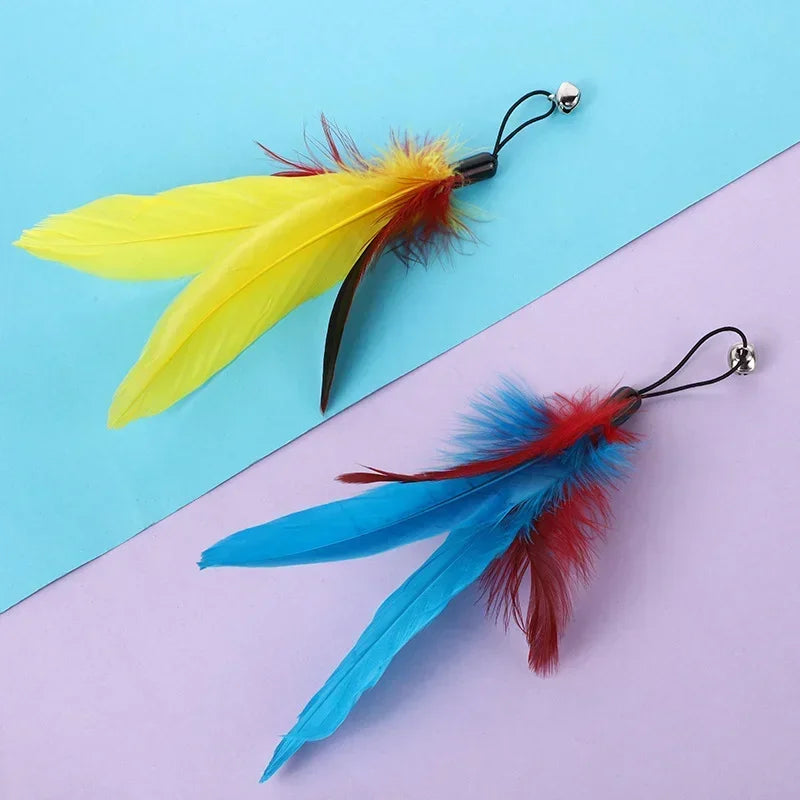 Cat Toy with Bell Color Feather Toy Fishing Rod