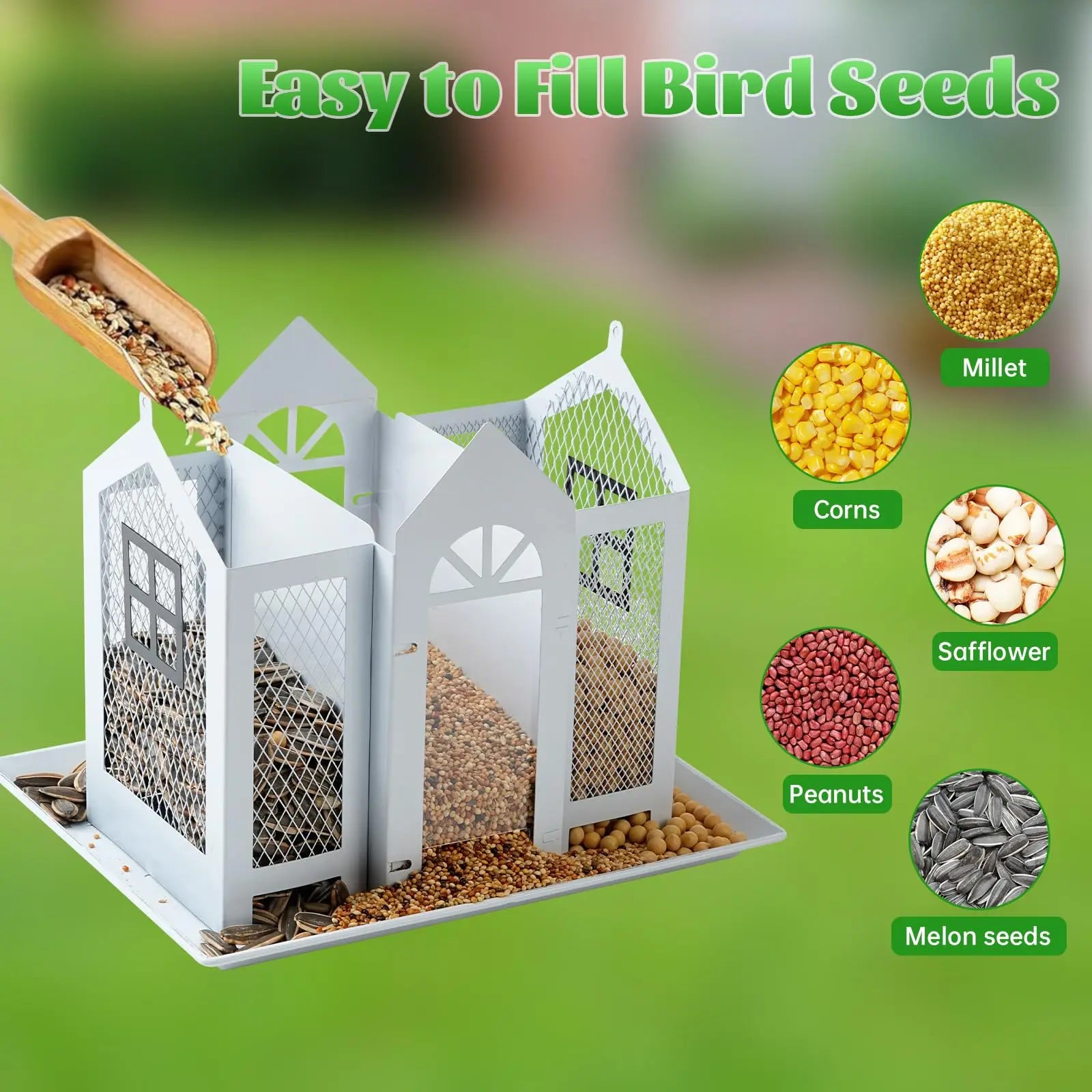 Outdoor Hanging Wild Bird Feeder, Large Capacity