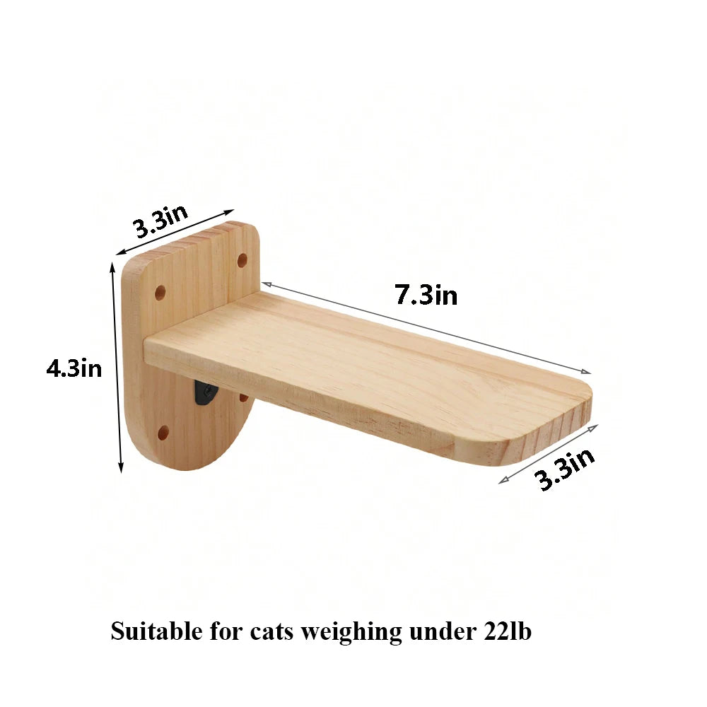 Cat Climbing Shelf Wall Four Step Stairway With Scratching Post