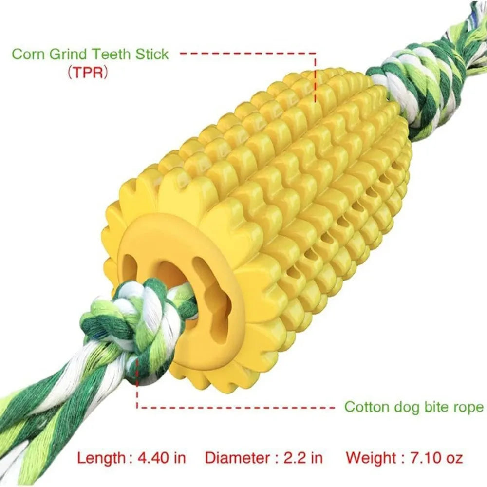 Tough Durable Squeaky Interactive Dog Toys Corn Stick