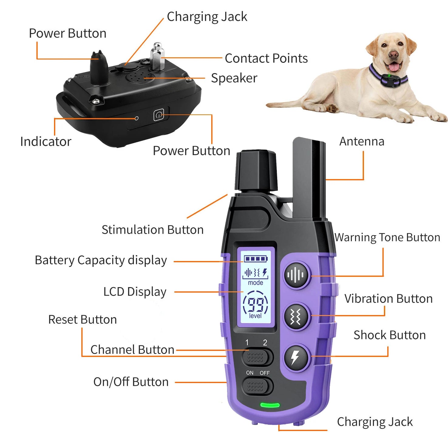 3300Ft Electric Dog Training Collar Remote Control Waterproof