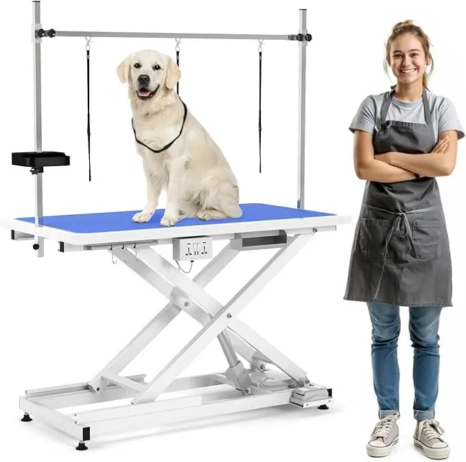 49'' Electric, Professional Heavy Duty Grooming Table for Dogs at Home 400lbs with Tool Organizer/3 Nooses
