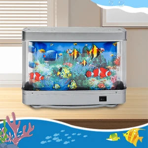 Artificial Aquarium: Fascinating Moving Pictures of Fish in Tank Decorative Sensory Aquarium Lamp Virtual Ocean in Motion