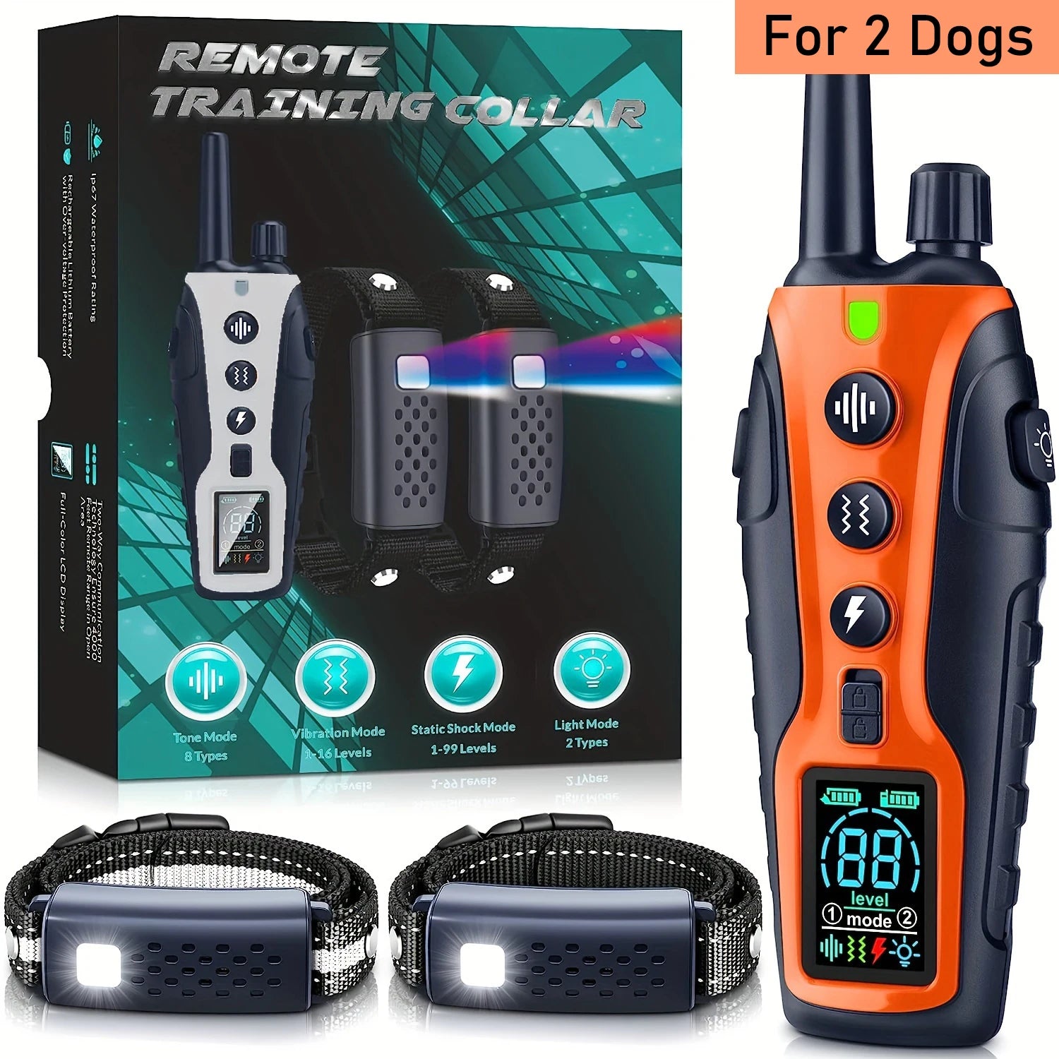 Dog Training Collar - Remote Control, 3300ft Range, USB Rechargeable, Multi-Mode (Beep, Vibration, Shock)