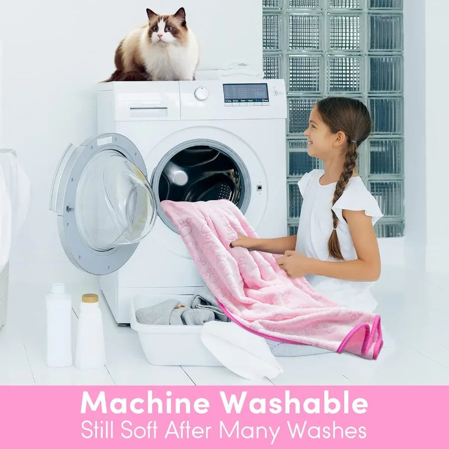 Pink Cat Blanket for Kitten Beds