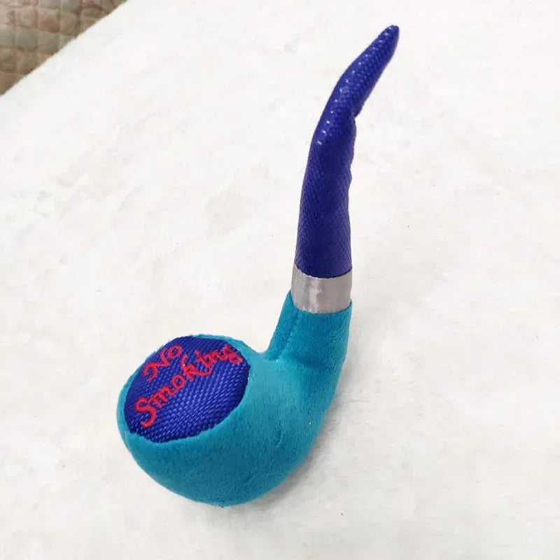 1Pc Plush Squeak Smoking Pet Toys