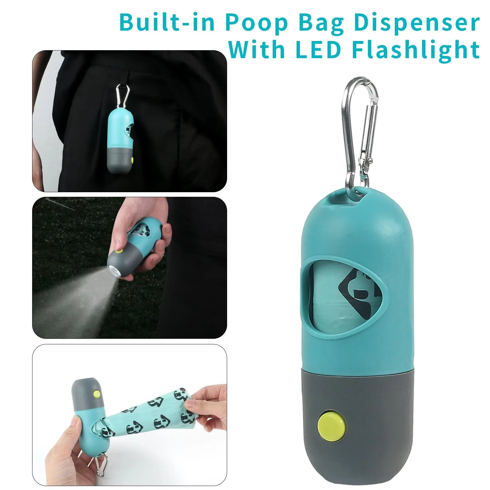 360 Portable Pooper Scooper with Bag Attachment & Dispenser