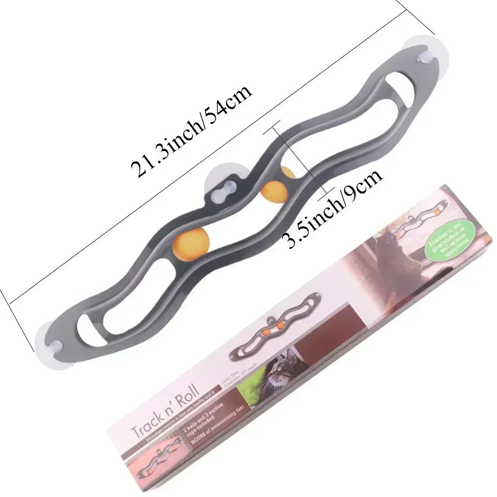 Cat Toy Track Window Suction Cup Toy Ball Cat Scratch Plastic