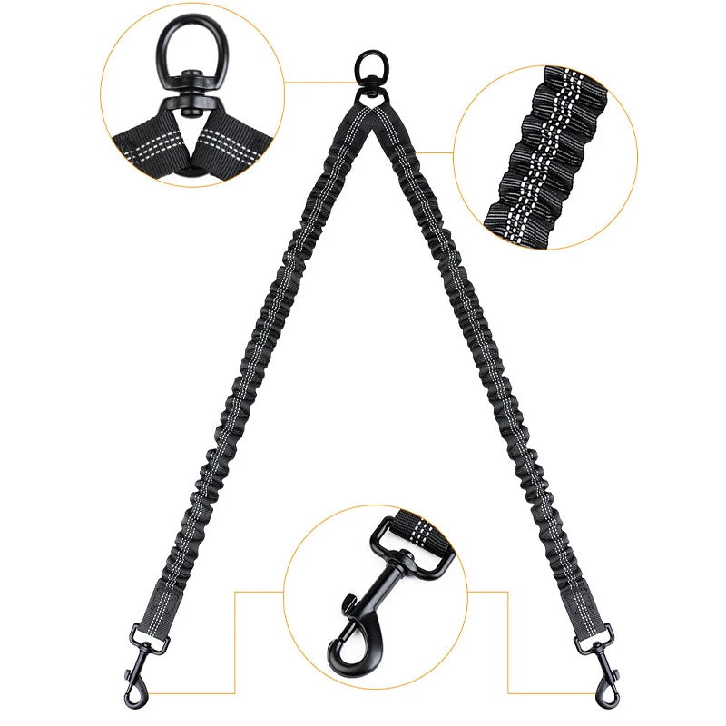 Nylon Two Dogs Collars Harness Leads and Walk Two at once