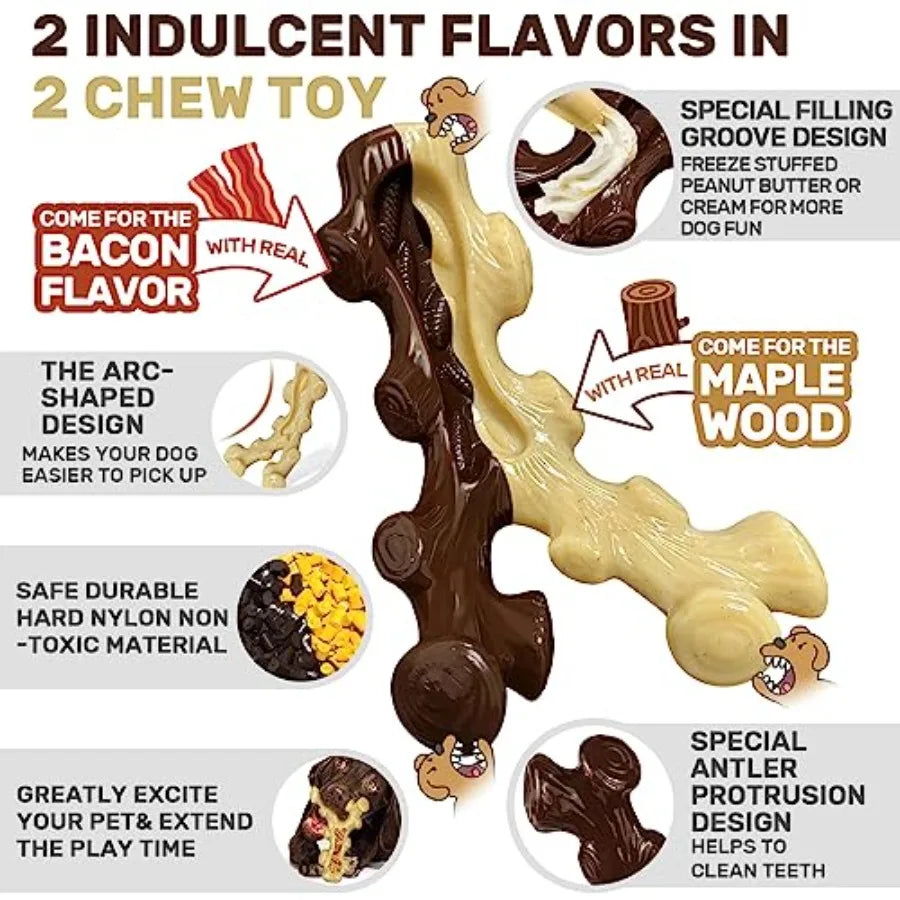 2 Pack Durable Dog Chew Toys Designed for Aggressive Chewers to Combat Boredom and Provide Mental Stimulation