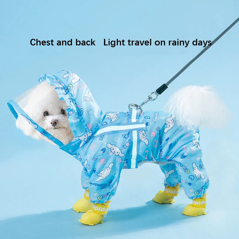 Waterproof Hood Rain Jacket for Dogs of all Sizes - Keep Your Pup Dry and Stylish