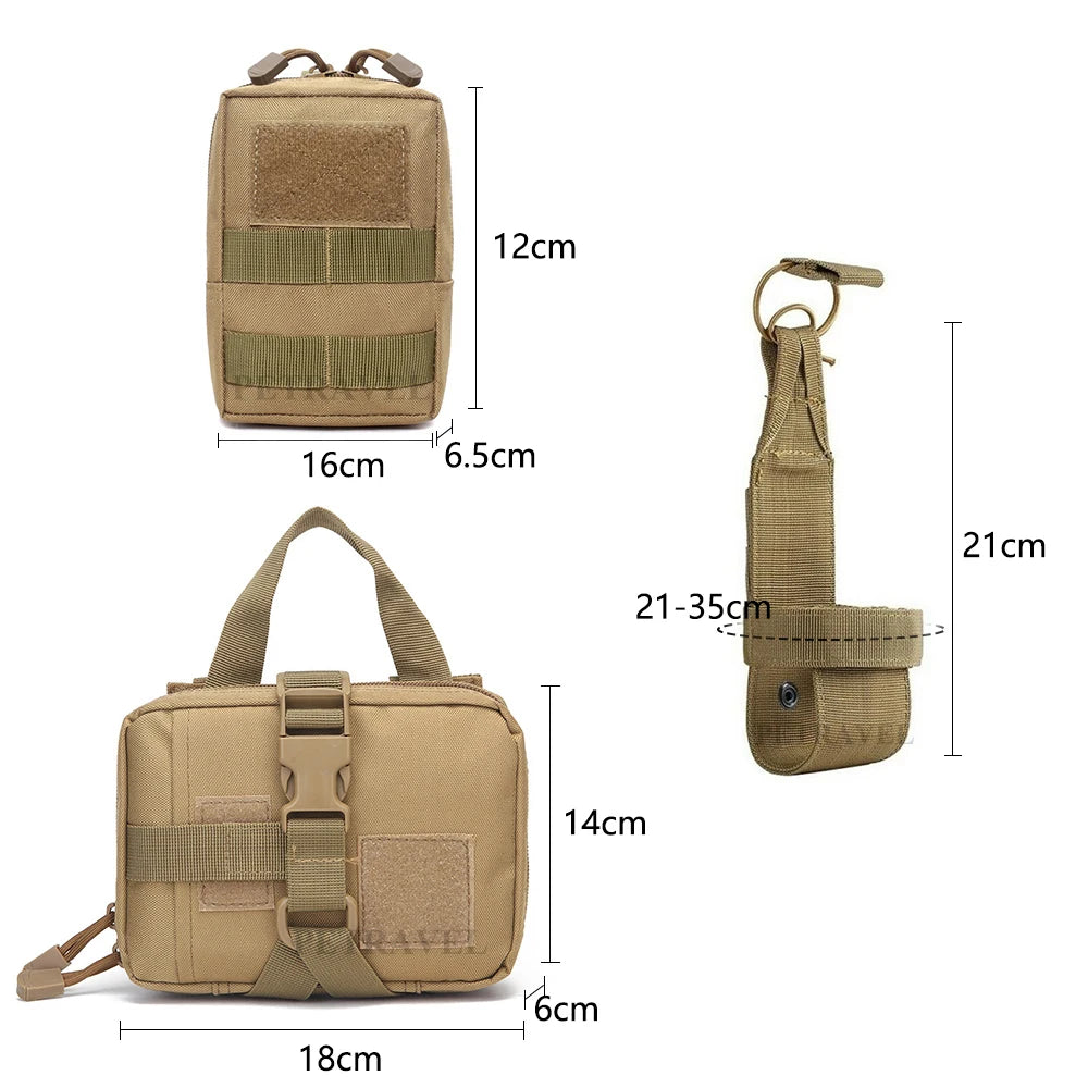 Military Dog Harness Leash Bags Set