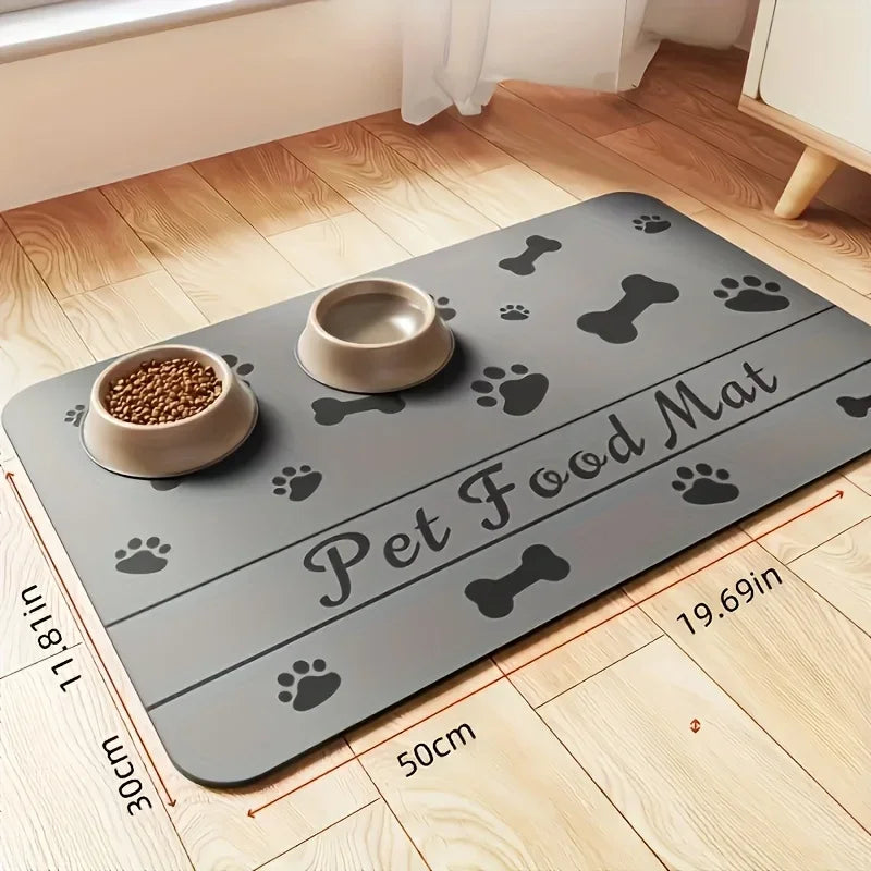 Absorbent Pet Placemat For Pets,Pet Feeding Mat For Food And Water Bowl,Waterproof Rubber Backing Quick Dry Water Dispenser Mat