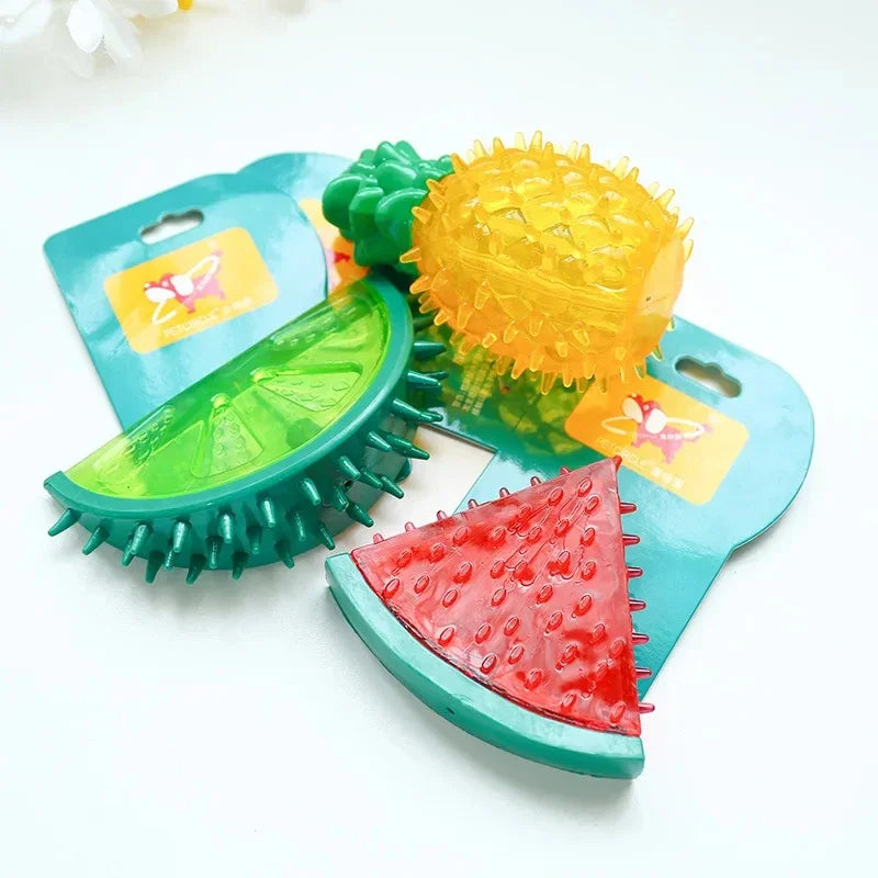 Cooling Chew Toy Reusable Dog  Teething  Durable Ice Frozen Fruit Shape Toys