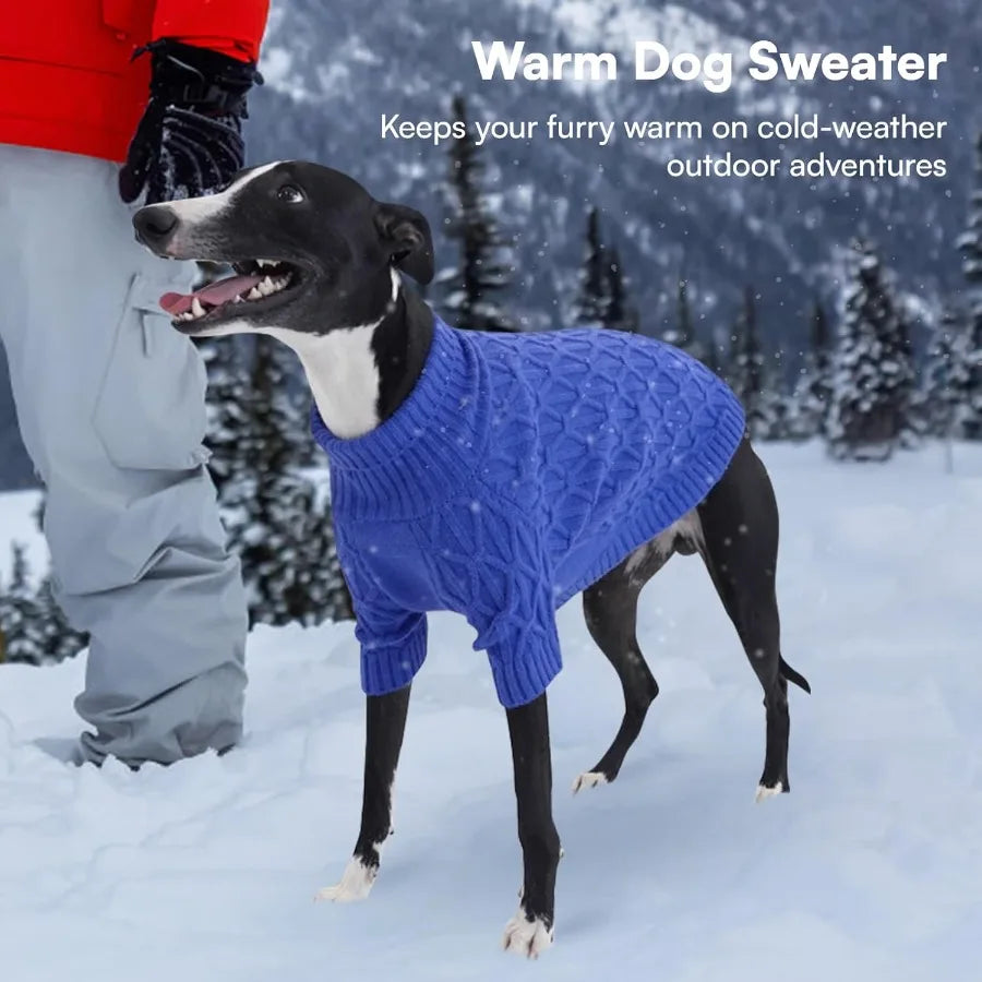 Warm Pullover Dog Sweaters for Small Dogs in Royal Blue Soft Thick Winter Clothing Ideal for Chihuahua Dachshund Yorkie