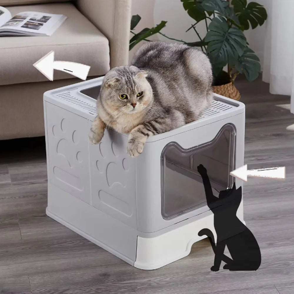 Foldable Litter Box: Drawer Design with Scooper