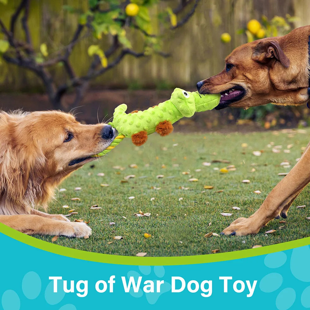 Tug of War Dog Toys for Dogs Interactive Plush Sound Squeak Toys