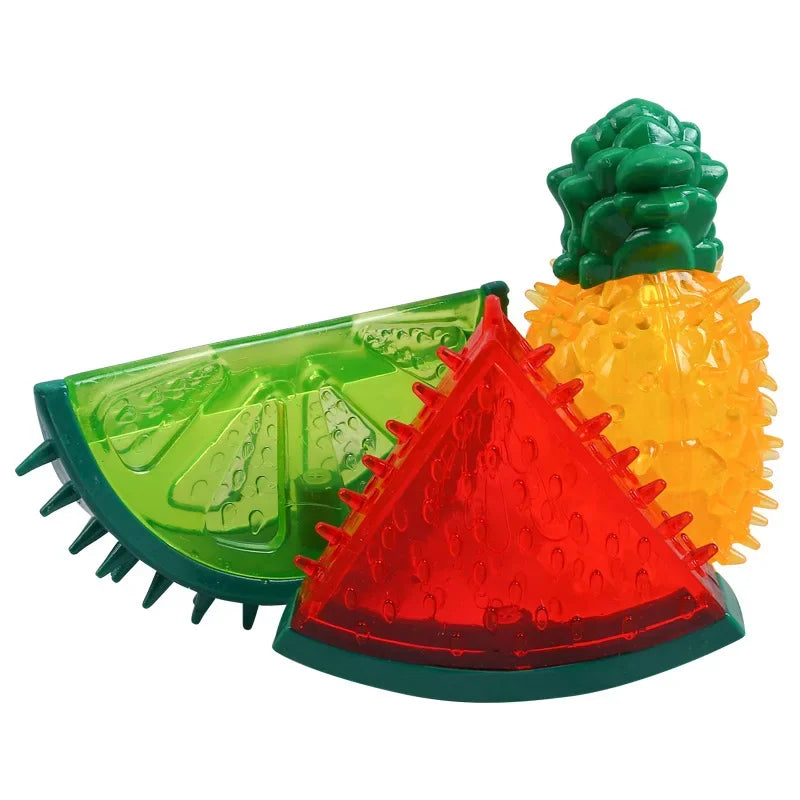 Cooling Chew Toy Reusable Dog  Teething  Durable Ice Frozen Fruit Shape Toys