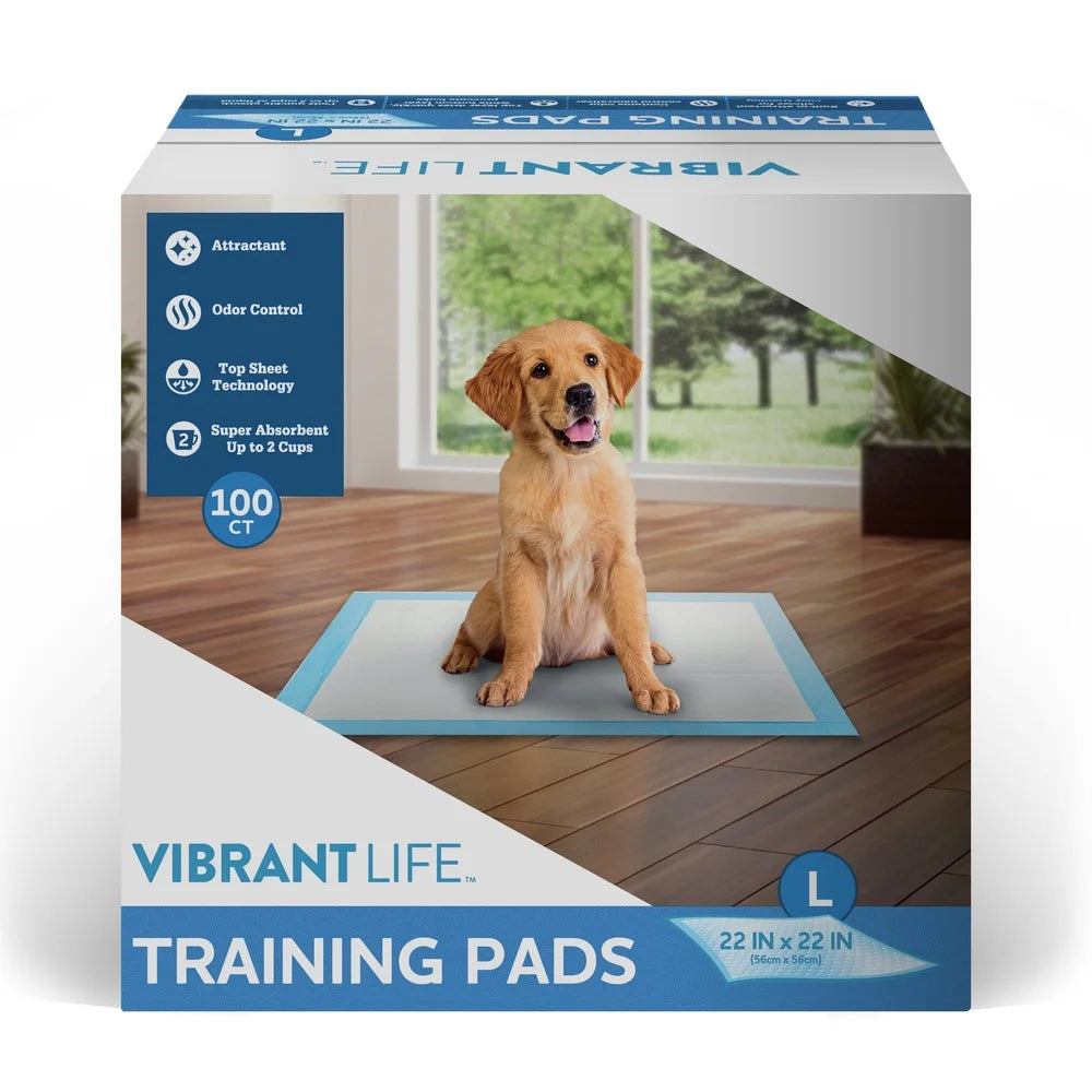 Large Puppy Training Pads 22x22 Inches 100 Count Super Absorbent Odor Control Disposable