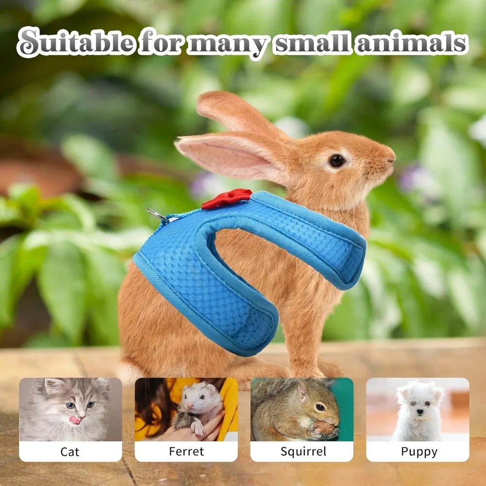 Soft Breathable Mesh Vest Harness for Rabbits Kitten Ferret Small Pig Puppy Walking