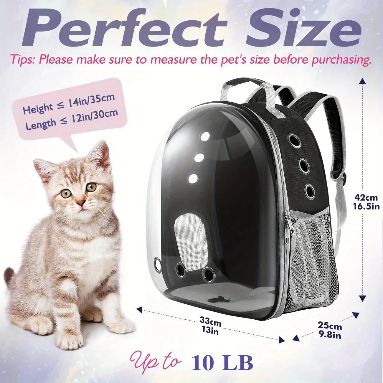 Backpack Carrier for Small Medium Dogs Cats