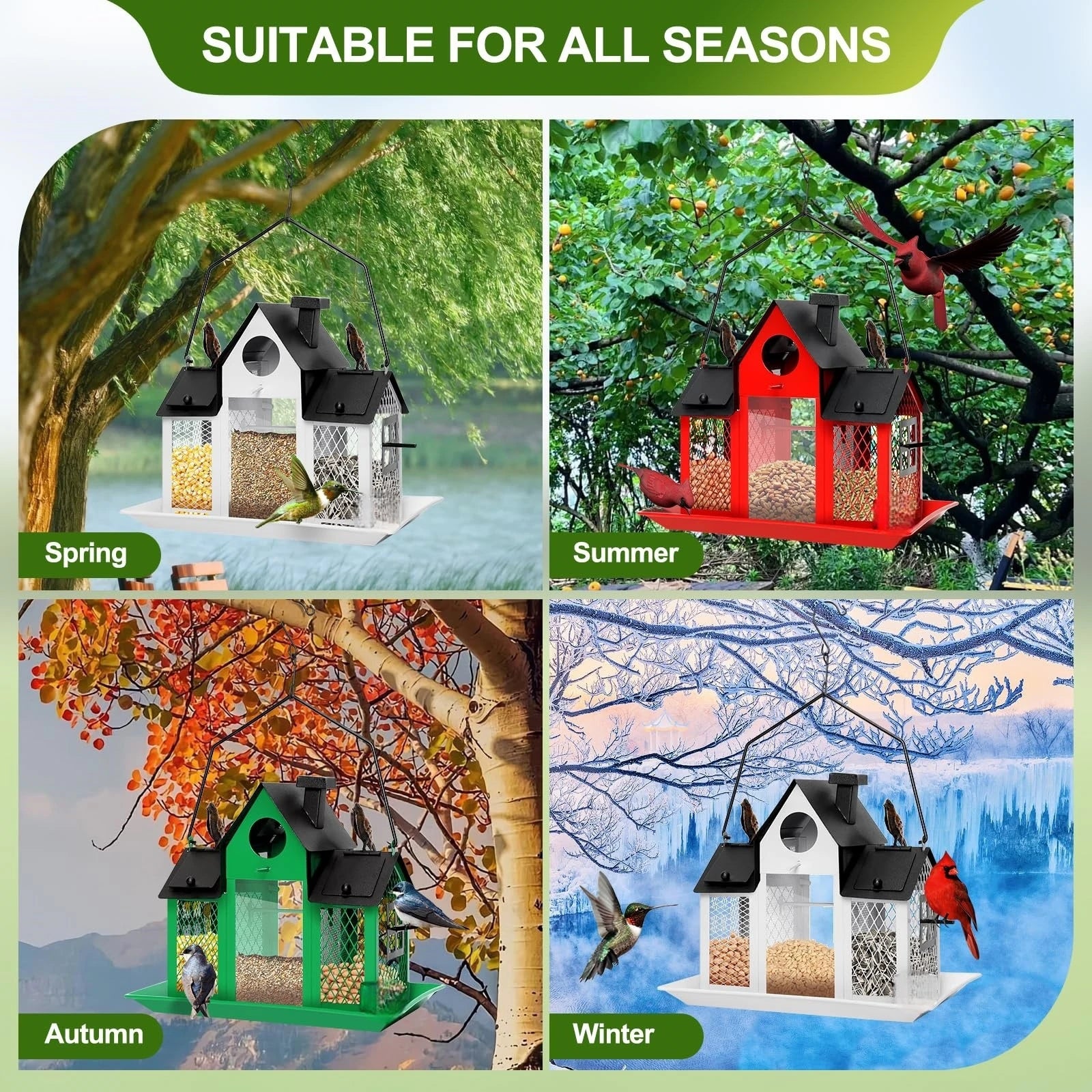 Outdoor Hanging Wild Bird Feeder, Large Capacity