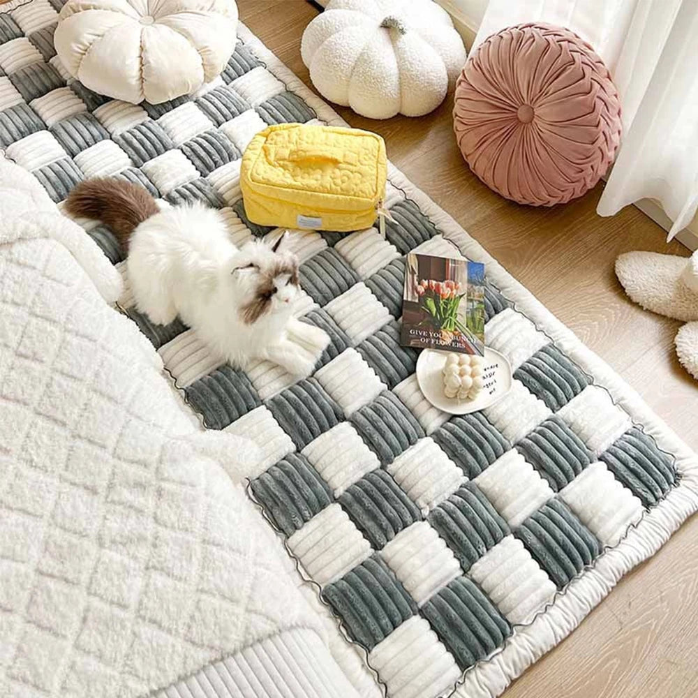 Warm Pet Cat Scratchable Blanket Anti-slip Washable Cushion Sofa Couch Cover Protector