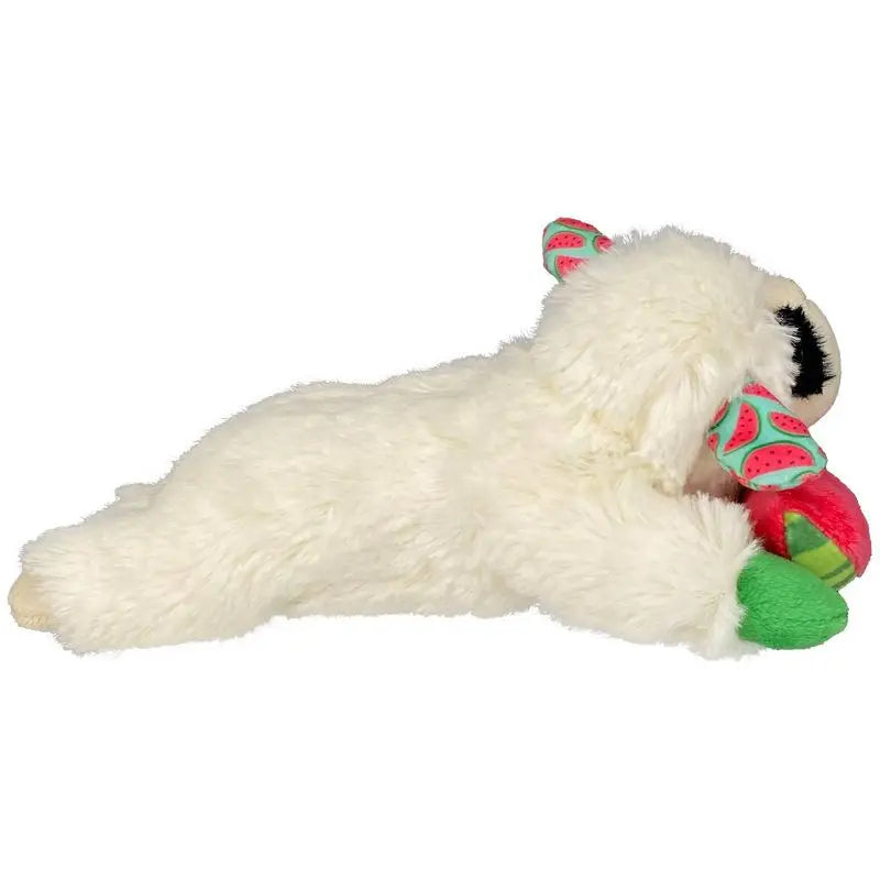 Lamb Chop Plush Dog Toy with Watermelon 8 Inch Squeaky Soft Chew Toy