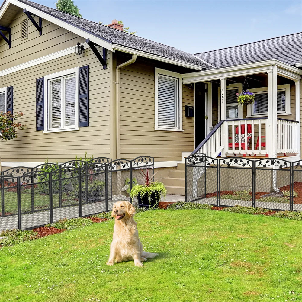 5PCS Tall Dog Fence Panels Wrought Iron