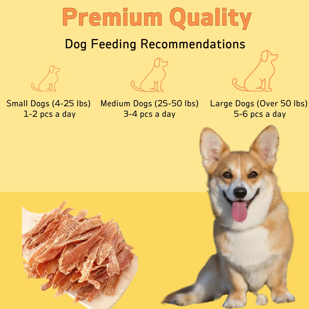 150g/5.29oz  Chicken Jerky and Duck Jerky Dog Treats For Small, Medium, Large Dog, Made With Real Pure Chicken, Healthy