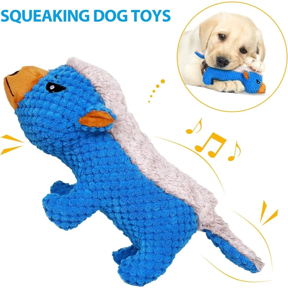Dog Plush Toys for Aggressive Chewers, Squeaky Toys with Crinkle Paper