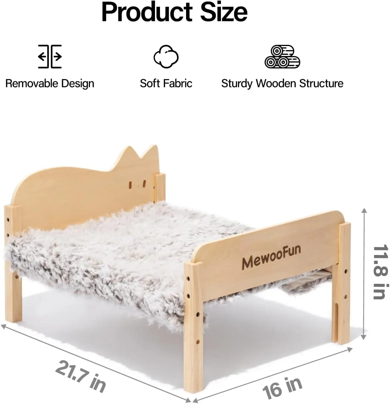 Cat  Bed Elevated  21.7" X 16"