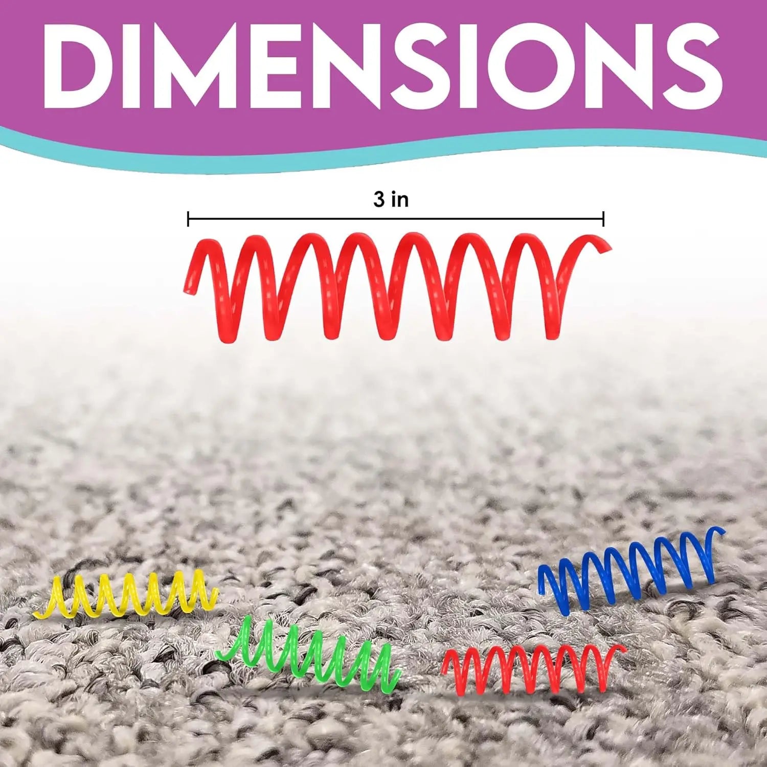 Thin colored spring cat toy - Bouncing coil suitable for medium indoor cat breeds