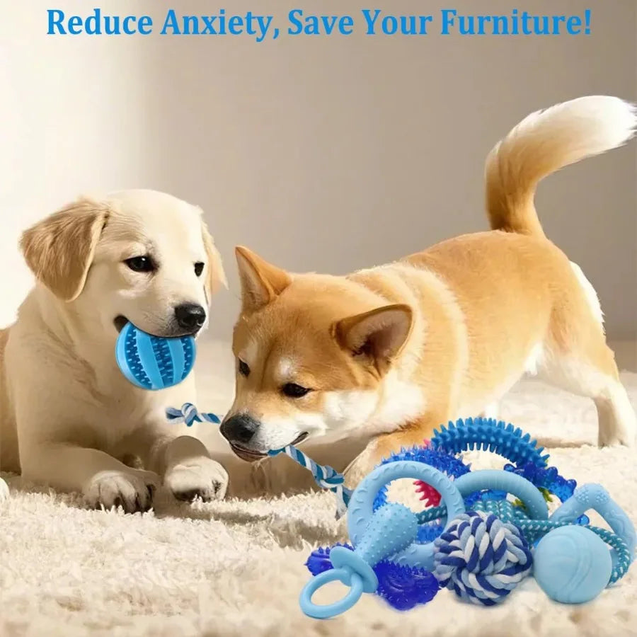 20 Pack Puppy Chew Toys for Small Breeds Teething Rings and Ropes