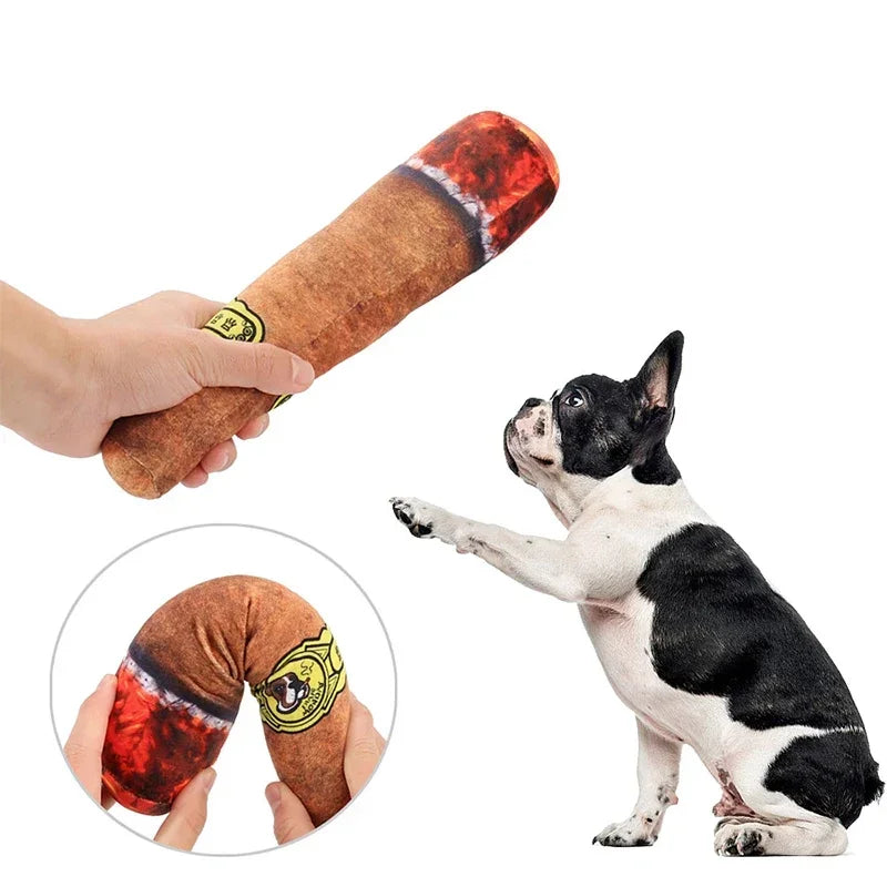 Fake Cigar Dog Plush Toy